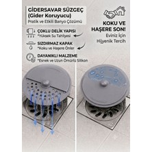 Veylora 34 Silikon Twist Lavabo Gider Süzgeçi Döner Başlıklı Saç ve Atık Tutucu (10CM)