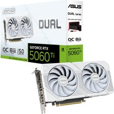 Asus Dual Geforce Rtx 5060 Ti 8gb Gddr7 Beyaz Oc Sürümü Oyun Ekran Kartı