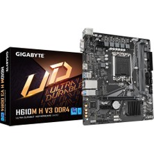 Gigabyte Gıgabyte H610M H V3 Ddr4 Anakart - Intel Core Işlemcileri, 14. Cpu'ları, 4+1+1 Hibrit Aşamalı Dijital Vrm'yi, 3200MHZ Ddr4'e Kadar, 1xpcıe 3.0 M.2, Gbe Lan, USB 3.2 Gen 1'i Destekler