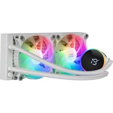 Mars Gaming ML-LCD240, Sıvı Soğutmalı Aıo, Tdp 500W, 2x Argb 120MM Fdb Fanlar, Sıcaklık Izlemeli LCD Ekran, Opti-Chamber 3. Nesil Pompa, Evrensel Çoklu Soket, Beyaz