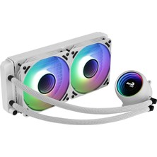 Aero Cool Aerocool MIRAGEL240W, Cpu Sıvı Soğutma, 2X12CM Argb Fan, Tdp 400W, Beyaz