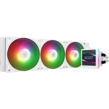 Thermalright Grand Vision 360 Argb Beyaz Cpu Aıo Soğutucu, Pc 360 Spesifikasyonlu Su Soğutucu Sistemi, 480X480 Çözünürlüklü ve 3,4 Inç IPS LCD Ekran, Am5 Için, Intel LGA1700/1851, Yüksek Performanslı