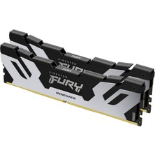 Kingston Fury Renegade Ddr5 Rgb Gümüş/siyah Xmp 64 GB (2X32 Gb) 6400MT/S CL32 Dımm Masaüstü Oyun Belleği Kiti, 2'li - KF564C32RSAK2-64