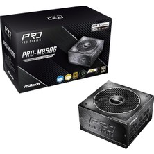 Asrock Pro Serisi PRO-M850G Psu 850W 80PLUS ve Cybenetics Gold Çift Renkli 12V-2X6 Kablo ile Tam Modüler Atx3.1 ve Pcıe5.1 Hazır 10 Yıl Garanti