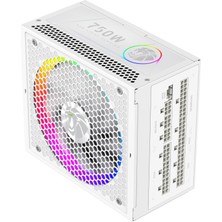 Gamemax Rgb 750G Wh Güç Kaynağı Pc 750W Tam Modüler, 80 Plus Gold, Llc+Dc‑dc, Argb Sync, Japon Kapasitörler, 140MM Argb Fdb Fan, 9 Koruma Fonksiyonu, 10 Yıl Garanti