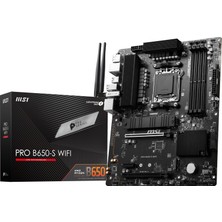 MSI Msı Pro B650-S Wifi Proseries Anakart (Amd Ryzen 9000/8000/7000 Serisi Işlemciler, Am5, Ddr5, Pcıe 4.0, M.2 Yuvaları, Sata 6 Gb/s, USB 3.2 Gen 2, Hdmı/dp, Wi-Fi 6e, Bluetooth 5.3, 2,5 Gbps Lan, Atx)