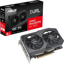Asus Dual Radeon Rx 7600 V2 Oc Sürümü 8 GB Gddr6 Oyun Ekran Kartı (Amd Radeon RX7600, Pcıe 4.0, 1x HDMI 2.1, 3x Displayport 1.4A, DUAL-RX7600-O8G-V2)