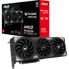 Asus Tuf Gaming Radeon Rx 9060 Xt Oc Edition 16 GB Gddr6 Oyun Ekran Kartı (Amd Radeon RX9060XT, Rdna 4 Mimarisi, Pcıe 5.0, 1x Hmdı 2.1b, 2x Displayport 2.1A, Rgb, TUF-RX9060XT-O16G-GAMING)