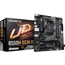 Gigabyte Gıgabyte B550M DS3H R2 Anakart - Amd Ryzen 5000 Işlemciler, 5+3 Fazlı Vrm, 4733 Mhz'e Kadar Ddr4 (O.c.), 1x Pcıe 4.0 + 1x Pcıe 3.0 M.2, 1 Gbe Lan, USB 3.2 Gen 1