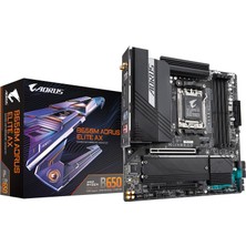 Gigabyte Gıgabyte B650M Aorus Elite Ax (Am5/ Lga 1718/ Amd B650/ Micro-Atx/ 5 Yıl Garanti/ Ddr5/ 2* M.2/ Pcıe 5.0/ USB 3.2 GEN2X2 Type-C/ıntel 2.5gbe Lan/q-Flash Plus/ez-Latch/oyun Anakartı)