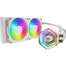 Cooler Master Masterliquid Atmos 240 Beyaz Cpu Su Soğutucusu - Aıo Sıvı Soğutma, Çift Odacıklı Pompa, Önceden Kurulumlu Sickleflow 120 Edge Fanları, Adreslenebilir Gen 2 Rgb, LGA1700 ve Am5 - Beyaz