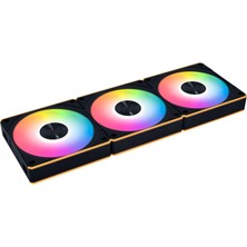 Lian Li Unı Fan cl Kablosuz Ters Blade 120MM Argb Pwm Fan Siyah (Denetleyiciyle Birlikte 3'lü Paket) | Güçlü Soğutma – Muhafaza ve Radyatör Için