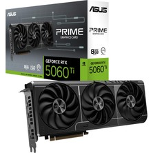 Asus Prime Geforce Rtx 5060 Ti 8 GB Gddr7 Oyun Ekran Kartı (Nvidia Geforce RTX5060TI Dlss 4, 2,5 Yuvalı Tasarım, Pcıe 5.0, 3x Displayport 2.1b, 1x HDMI 2.1b, PRIME-RTX5060TI-8G)