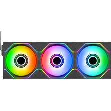 Thermaltake Swafan EX14 Infınıty Argb Senkronizasyonu | 140MM Kasa Fanı | Manyetik Papatya Zinciri | Değiştirilebilir Fan Kanatları | 3'lü Paket | Siyah