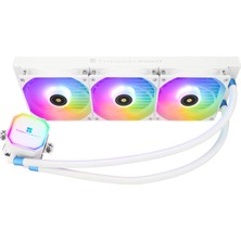 Thermalright Frozen Prism 360 Beyaz Argb Cpu Su Soğutucusu, 3 Pwm Fanlı, Su Pompası Hızı 2800RPM, Am4/am5 Için, Intel LGA1150/1151/1200/1700/1851 (Beyaz Argb)