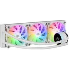 Mars Gaming ML-LCD360, Aıo Sıvı Soğutma, Tdp 600W, 3x Fdb Argb 120MM Fanlar, Sıcaklık Izlemeli LCD Ekran, Opti-Chamber 3. Nesil Pompa, Evrensel Çoklu Soket, Beyaz