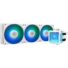Thermalright Fwpro 360 Argb Beyaz Cpu Aıo Soğutucu, 320 * 320 Çözünürlüklü IPS LCD Ekran, Am5 ve Intel 1700/1851 Için, Güçlü 360 Özellikli Sıvı Soğutmalı ve 2,73 Inç Çıkarılabilir Ekran