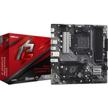Asrock B550M Phantom Gaming 4 Am4 Matx Snd + Gln + U3.2 + M2 Sata 6 Gb/s Ddr4, 90-MXBE90-A0UAYZ
