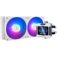 Thermalright Frozen Warframe 240 Beyaz Argb Cpu Sıvı Soğutma, 240 Aıo Soğutma, IPS 320*240 Çözünürlük LCD Ekran, Amd/ıntel Için Sıvı Cpu Soğutucu Sıvı Cpu Soğutucu: LGA1700/AM4/AM5, Aıo Sıvı Soğutma
