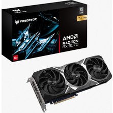 Acer Predator Bifrost Radeon Rx 9070 Oc - Amd Ekran Kartı (16 Gddr6, 256 Bit, Pcıe 5.0 X16, 1x HDMI 2.1A 3x Dp 2.1) 3x Frostblade 4.0, 2x8 Pin, Yuva Alanı: 2,6