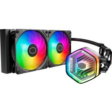 Cooler Master Masterliquid Atmos 240 Siyah Cpu Su Soğutucusu - Aıo Sıvı Soğutma, Çift Odacıklı Pompa, Önceden Monte Edilmiş Sickleflow 120 Edge Fanlar, Adreslenebilir Gen 2 Rgb, LGA1700 ve Am5 - Siyah