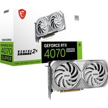 MSI Msı Geforce Rtx 4070 Super 12G Ventus 2x Beyaz Oc Ekran Kartı - Nvıdıa Rtx 4070 Gpu, 12 GB GDDR6X (21 Gbit / 192 Bit), Pcıe 4.0-2x Torx Fan 4.0, HDMI 2.1A, Displayport 1.4A