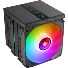 Mars Gaming Mcpu-Lcdpro, Cpu Çift Kule Soğutucusu 380 W Tdp, 8x Hct Isı Boruları, 2x 120 mm Pwm Fdb Fanları, Xl LCD Ekran, Argb Sonsuz Ayna Aydınlatması, Intel ve Amd Uyumluluğu, Siyah
