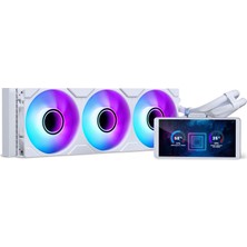 Phanteks Glacier One 360M25-LCD Aıo Sıvı Cpu Soğutucu, 6" IPS LCD Hd Ekran, 120MM M25 Gen2 D-Rgb Fan, Yüksek Kaliteli Bakır Soğuk Plaka, Intel ve Amd ile Uyumlu, Beyaz