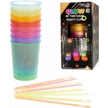 Karanlıkta Yanan Gece Işığı Mega Glow Bardaklar 8 Adet 8.5 x 10.5 cm