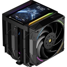 Thermalright Peerless Assassin 120 Vısıon Max Argb Siyah Cpu Soğutucu, 6 Isı Borulu Pc Soğutucusu, 5 Inç Manyetik EKRAN-480X854 Çözünürlük, Am4/am5 ve Intel LGA1700/1851 Için