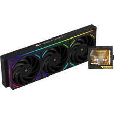 Thermalright Mjolnir Vision 360 Ub Pro Argb Siyah Aio Cpu Sıvı Soğutucu, 640X480 Çözünürlüklü IPS Ekran, 3,5 Inç Manyetik Emici LCD Ekran, AM5/LGA1851/1700 Için