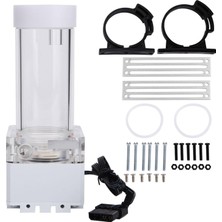 LAZMIN112 Lazmin 800L/H Bilgisayar Cpu Sıvı Soğutma Suyu Pompası, 4 Metre Pompa Kafası Hızlı Isı Dağılımı Bilgisayar Su Pompası Pc Için LED Ultra Sessiz Su Pompası Tankı (Beyaz & 17CM)
