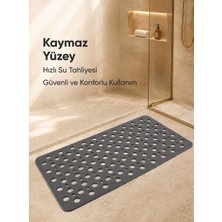 Veylora 34 Vantuzlu Silikon Bubble Banyo Paspası Duş Kaydırmaz 36X66 Vantuzlu Paspas