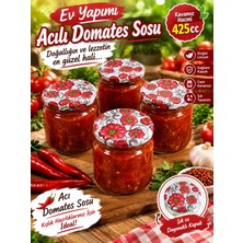 Evim 365 425CC Desen Kapaklı 4'lü Konserve Kavanoz