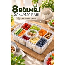 Toyfest 8 Bölmeli Saklama Kabı Renkli Sızdırmaz Iç Bölmeli Kilitli Tasarım 30 cm x 20 cm Hafif ve Dayanıklı