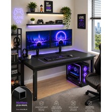 Faween Forge 120 x 60 cm Oyuncu Masası, Bilgisayar Masası, Gamer Masası, Gaming Masa, Çalışma Masası, Metal Ayaklı, Siyah