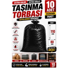 Optimex 80X110 cm Extra Kalın Siyah Taşınma ve Depolama Torbası 10 Adet – Büyük Boy Dayanıklı Eşya Saklama Poşeti