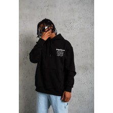 Ayessa Erkek 98 Baskılı Kapüşonlu 3 Iplik Pamuklu Hoodie Sweatshirt - Siyah Siyah - L