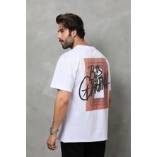 Ayessa Erkek Baskılı T-Shirt Kısa Kol Bisiklet Yaka Regular Fit Rahat Kalıp Tişört -  Beyaz Beyaz - M