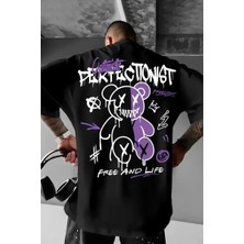 Ayessa Erkek T-Shirt Baskılı Bisiklet Yaka Kısa Kol Tişört - Siyah Siyah - 2xl