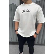 Ayessa Erkek Baskılı T-Shirt Kısa Kol Bisiklet Yaka Regular Fit Rahat Kalıp Günlük Tişört - Beyaz Beyaz - Xl