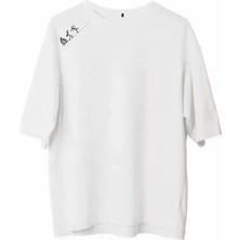 Ayessa Erkek Baskılı T-Shirt Kısa Kol Bisiklet Yaka Regular Fit Rahat Kalıp Günlük Tişört - Beyaz Beyaz - L