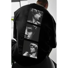 Ayessa Erkek T-Shirt Sokak Stili Baskılı Kısa Kol Tişört - Siyah Siyah - 2xl