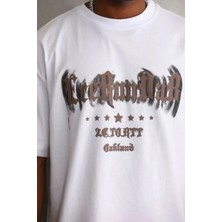 Ayessa Erkek Baskılı T-Shirt Kısa Kol Bisiklet Yaka Regular Fit Tişört - Beyaz Beyaz - Xs