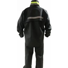 Ayessa Erkek Motorcu Kurye Su Gecirmez Yağmurluk Takım - Siyah Siyah - 3xl