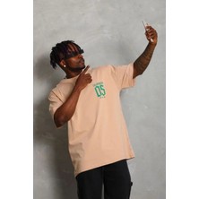 Ayessa Erkek Baskılı T-Shirt Kısa Kol Bisiklet Yaka Regular Fit Tişört - Bej Bej - Xl