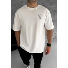 Ayessa Erkek Kısa Kol Yazlık Tişört Bisiklet Yaka Baskılı T-Shirt - Beyaz Beyaz - L