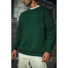 Ayessa Erkek Bisiklet Yaka 3 Iplik Pamuklu Basic Sweatshirt - Haki Haki - S