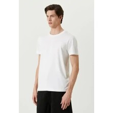 Ayessa Erkek  Tişört Basic Bisiklet Yaka Regular kısa Kol T-Shirt - Beyaz Beyaz - S