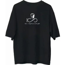 Ayessa Erkek Baskılı T-Shirt Kısa Kol Bisiklet Yaka Regular Fit Rahat Kalıp Günlük Tişört - Siyah Siyah - 2xl